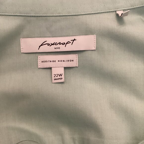 Foxcroft Button Down Shirt‎ Size 22W Mint Green 3/4 Sleeve Non-Iron - Picture 8 of 9